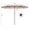 15 Feet Double-Sided Large Coverage Patio Umbrella Shade Canopy with Hand-Crank and Steel Frame